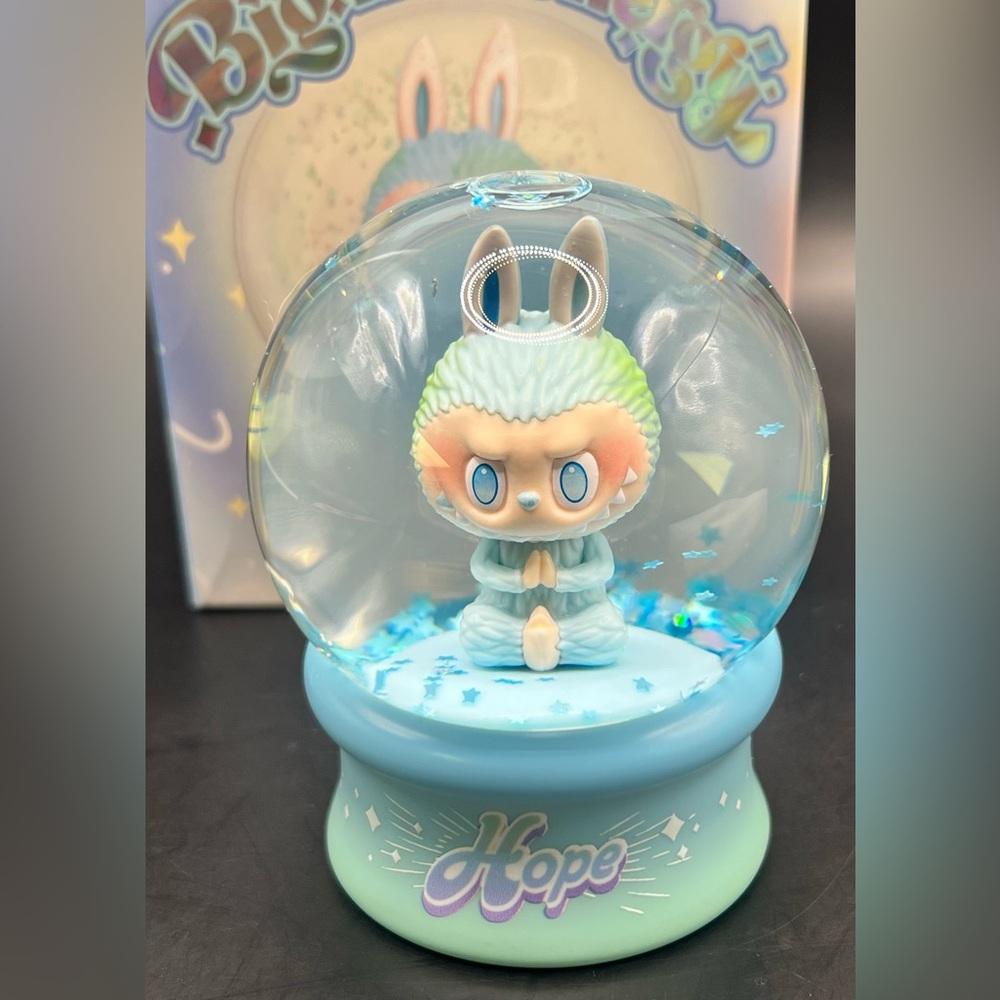 Pop Mart - Hope Blue and Green Snow‎ Globe, Light, Open package, Authentic